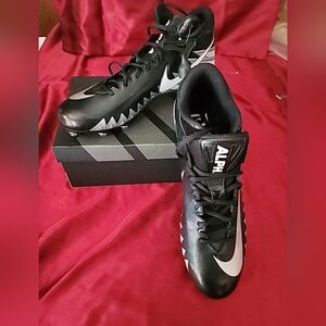Nike Alpha Menace Shark Football Cleats 899992-001 Black/White/Silver Size 14N